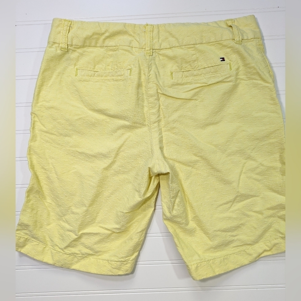 Tommy Hilfiger Preppy Yellow Textured Longer Length Shorts - Picture 2 of 4